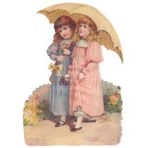 Victorian Girls with Umbrella Large Scrap ~ Germany ~ New for 2013